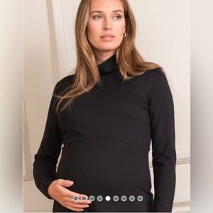 Seraphine Black Long Sleeve High Neck Maternity Dress EUC